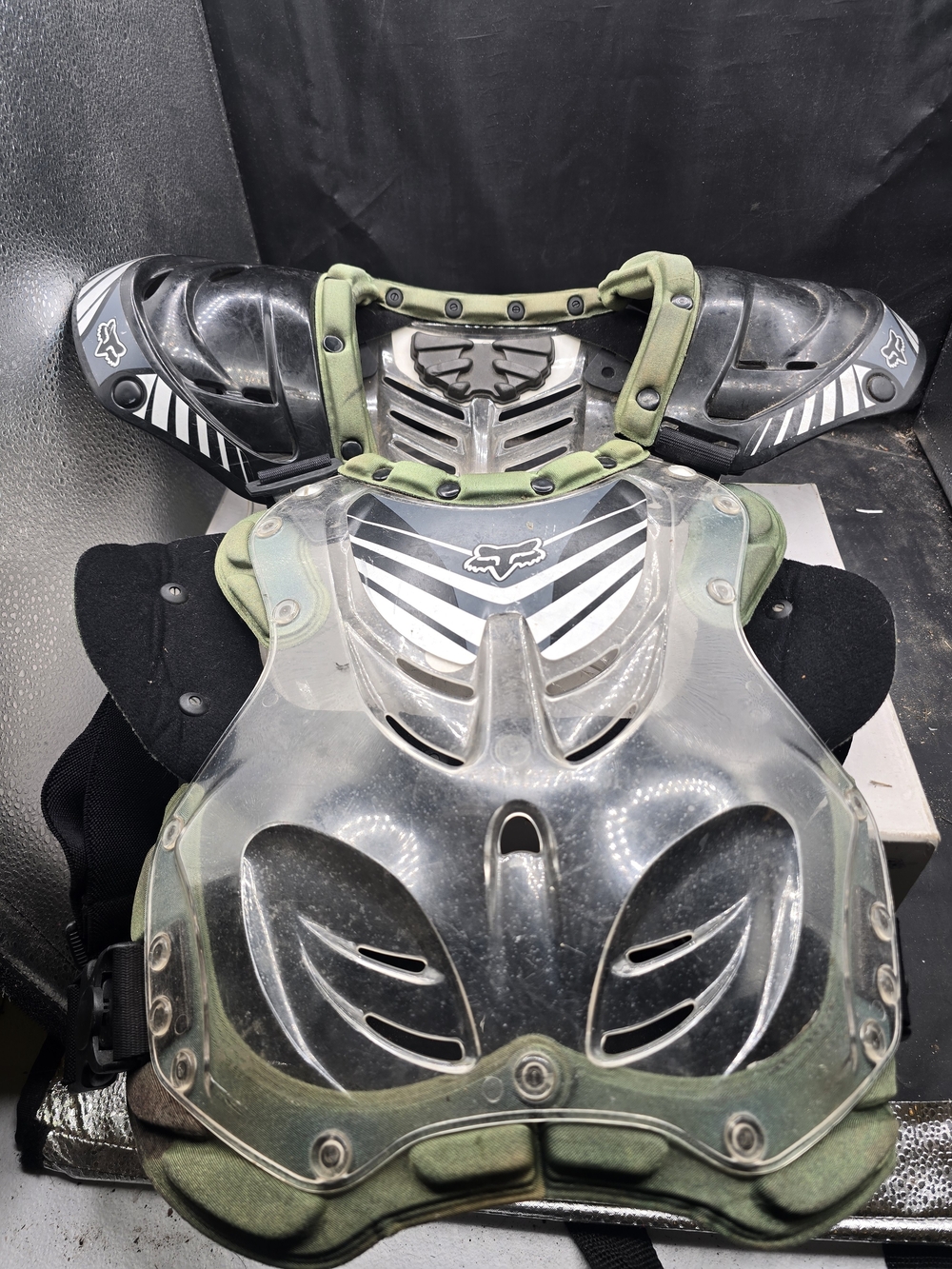Fox Men's Clear Front Chest Protector with Olive Trim